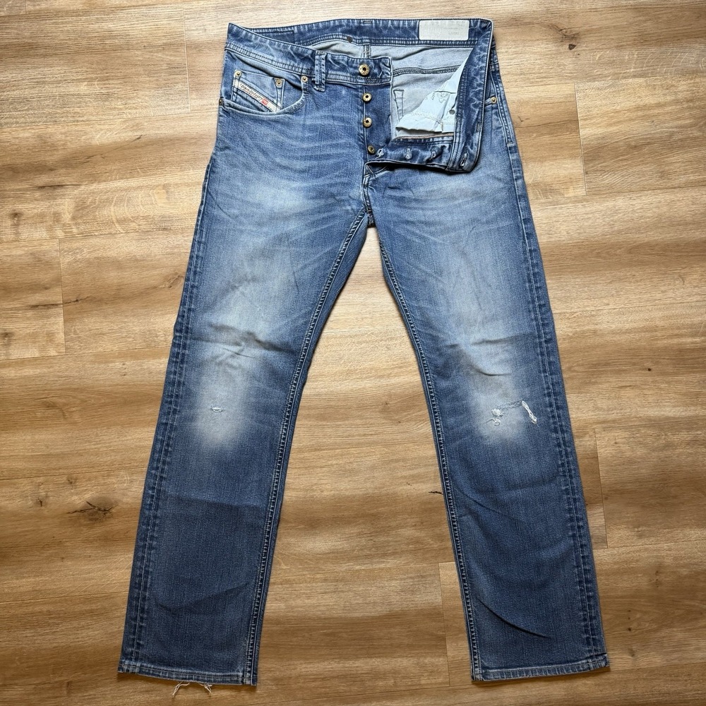 Diesel Larkee Jeans Men 32x30 Blue Straight Leg Stretch Made in Italy 0853R